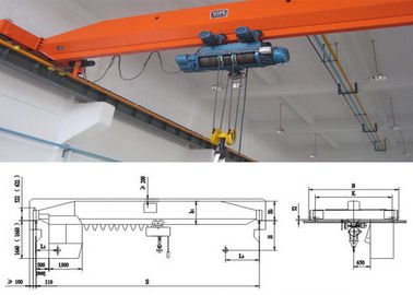 1 ton to 20 tons Single Girder Bridge Crane, Overhead Beam Crane 6 meter to 30 meters