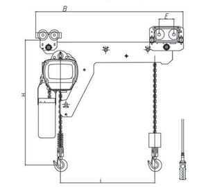 Double Hook Electric Chain Hoist 500 Kg - 5 Ton For Warehouse / Workshop