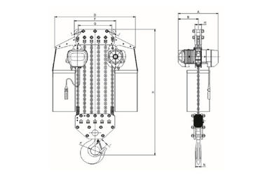 G80 15 Ton Chain Hoist 220 V - 440 V 3 Phase Without Electric Trolley