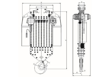 Foot Mounted Stainless Steel Chain Hoist 35 Ton G80 Load Chain Single Speed