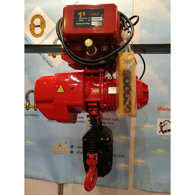 2 Ton 380V 440V Electric Chain Hoist with Power Trolley and 2 Speed Function for Industrial Lifting